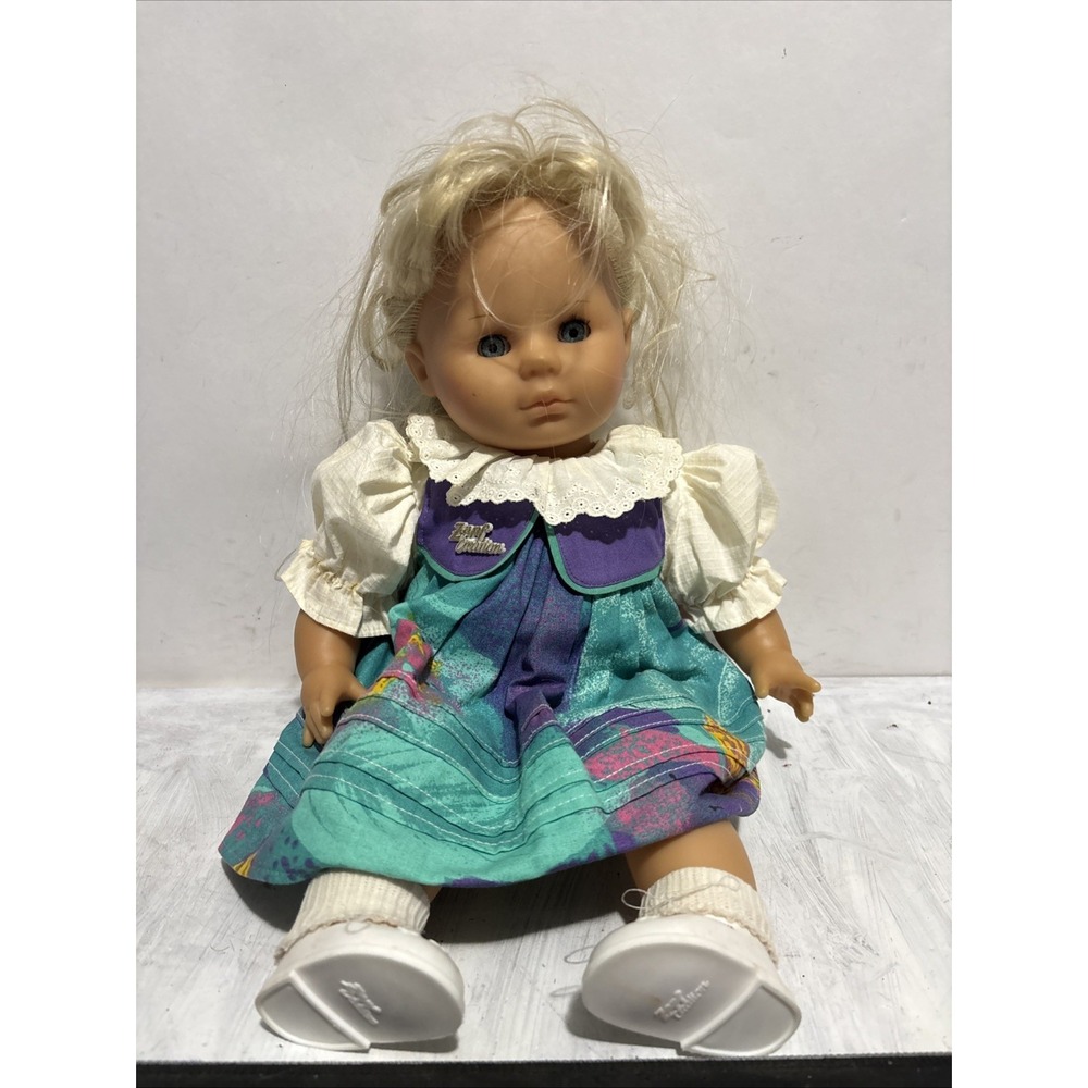 1987 Vintage 18" Zapf Creation Balica Blonde Baby Doll Vinyl Cloth Outfit 4815
